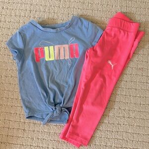 Puma Blue Top and Pink Leggings Set